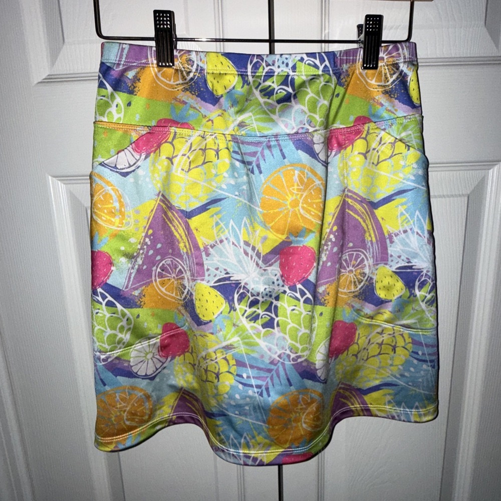 B Skinz Skirt Skort Women's Sz Small Pickleball Tennis Golf Colorful  Fruits